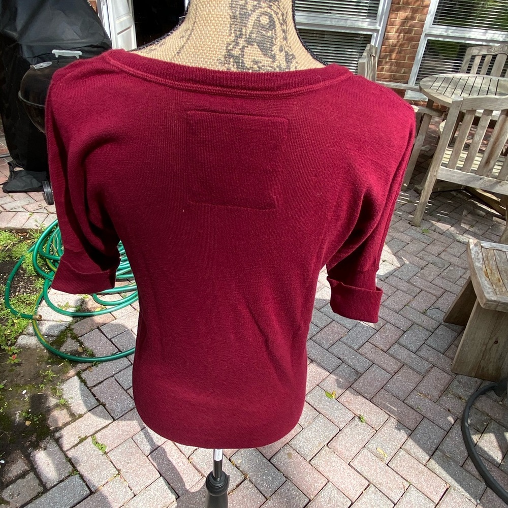 Abercrombie XL Burgundy Cotton sweater - Picture 4 of 8